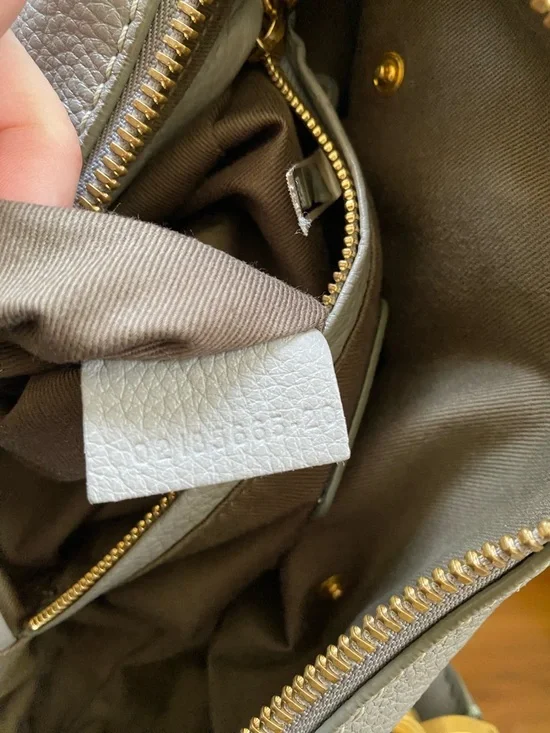 Chloé Marcie Medium Leather Shoulder Bag —  Gray with Gold Hardware - Picture 2 of 10